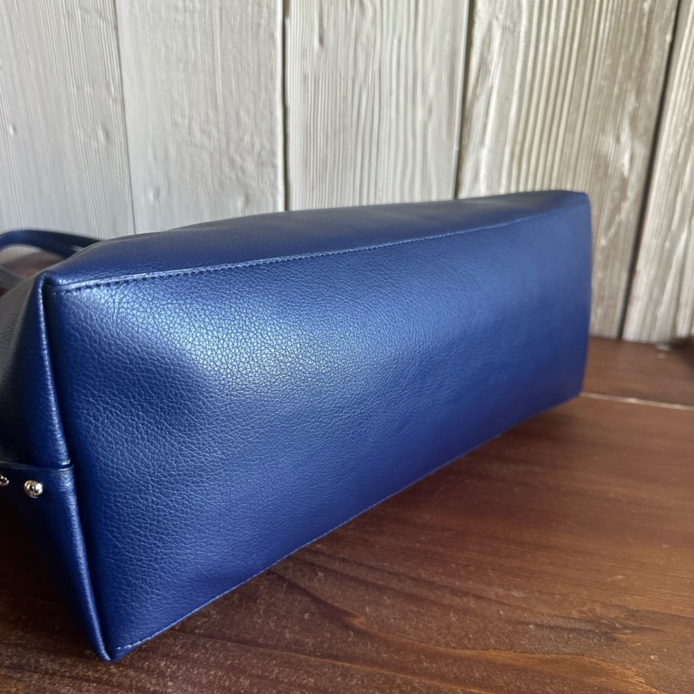 Kate Spade On Purpose Navy Leather Studded Tote Rwanda + MagSafe Wallet NWT - Picture 7 of 12